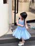 迪士尼（Disney）童裝愛(ài)莎公主裙女童裙子夏季薄款六一兒童表演服小女孩亮片魚(yú)尾裙 藍(lán)色艾莎 120 建議5~6歲（110-120cm） 曬單實(shí)拍圖