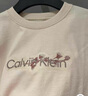 Calvin KleinJeans25夏季女士休閑通勤ck花朵字母貼布繡純棉針織短袖上衣T恤 曬單實(shí)拍圖