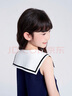 笛莎（DEESHA）童裝兒童女童裙子025夏季新款中大童時(shí)尚學(xué)院風(fēng)海軍領(lǐng)針織連衣裙 淺藏青 140 曬單實(shí)拍圖