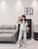 艾卡諾 I.KARNOW女童夏裝2025新款套裝兒童夏季洋氣時髦短袖中大童夏天超好看穿搭 13181藍+19060白色【牛仔褲套裝】 170 曬單實拍圖