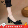 JOSINY卓詩尼品牌特價撿漏黑色單鞋女2025新款尖頭軟底職業(yè)粗跟工作高跟 黑色跟高3cm 升級版 37 曬單實拍圖