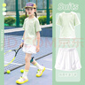 優(yōu)優(yōu)1點（Yoyo one）兒童網(wǎng)球服夏季速干衣短袖2025新款女童運動套裝羽毛球訓(xùn)練服透氣 18530白色+19146綠色 150 曬單實拍圖