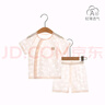 糖晰嬰兒衣服夏季七分袖套裝男女寶寶分體開衫兩件套空調(diào)房夏裝 櫻桃 80 建議18-21斤 曬單實(shí)拍圖