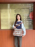 察今秋冬季大容量呢子女式雙肩包2024新款通勤后背包單肩斜挎包托特包 藍(lán)色 曬單實(shí)拍圖
