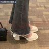 巧佳媞仙女風(fēng)瑪麗珍高跟鞋2024夏季新款法式氣質(zhì)搭配裙子粗跟涼鞋 米白色 37 曬單實(shí)拍圖