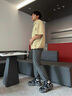 啄木鳥冰絲褲子男款2025夏季薄款運(yùn)動(dòng)男褲寬松休閑長(zhǎng)褲男士大碼哈倫褲潮 深灰色 XL 【建議120-135斤】 曬單實(shí)拍圖