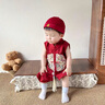 G.DUCKKIDS小黃鴨周歲禮服男寶寶抓周衣服女漢服百日宴百天滿月嬰兒套裝夏季 紅色+香囊 90 建議1~2歲【 80-90cm】cm 曬單實拍圖