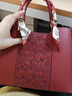 casa-kupsCK新中式刺繡包包新款潮大容量紅色媽媽包高級感結婚包包手提包 紅色 曬單實(shí)拍圖