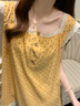 另約睡裙女款夏季無袖2025新款帶胸墊云朵棉吊帶花邊甜美睡衣夏家居服 ZR2044 圓點花邊 固定胸墊 L 曬單實拍圖