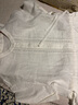 鄂爾多斯1980夏季亞麻拼接蕾絲刺繡女短袖輕薄連衣裙 白 S 155/80A 曬單實拍圖