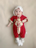 G.DUCKKIDS小黃鴨童裝寶寶周歲禮服男寶嬰兒衣服夏季中國風(fēng)夏天滿(mǎn)月嬰兒服 紅色 25271款 66cm 建議0-3個(gè)月8-12斤 曬單實(shí)拍圖