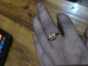 蒂蔻（Tico）足金愛心形黃金戒指女鑲嵌鋯石求婚訂婚戒圈活口指環(huán)七夕禮物 曬單實拍圖