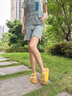 妙麗（Millies）品牌外穿拖鞋女2025夏季新款真皮厚底勃肯鞋女皮帶扣休閑女士拖鞋 黃色 40 曬單實(shí)拍圖