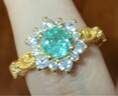 夢金園鴿子蛋戒指黃金戒指5D硬金鑲嵌鋯石指環(huán)生日禮物女送老婆 曬單實(shí)拍圖