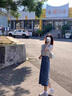 浪莎復古中長(cháng)款牛仔裙半身裙女春夏新款小個(gè)子a字顯瘦包臀開(kāi)叉一步裙 515復古藍【高質(zhì)量】 XL 曬單實(shí)拍圖