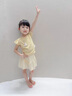 G.DUCK KIDS小黃鴨童裝女童夏裝套裝薄款兒童衣服飛袖抽繩掛件兩件套時尚休閑 黃色 130 建議7~8歲（120-130cm） 曬單實拍圖
