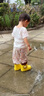牧童兒童雨鞋男童寶寶防滑輕便可愛(ài)幼兒園男女雨靴 奶獅黃 170 曬單實(shí)拍圖