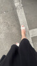 ZHR頭層牛皮單鞋女通勤淺口粗跟女鞋一腳蹬經(jīng)典魚嘴皮鞋KM50E米色40 曬單實拍圖