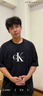 Calvin KleinJeans夏季男女情侶中性休閑通勤ck字母純色純棉寬松短袖T恤上衣 曬單實(shí)拍圖