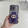 鑒百伊 適用蘋果16promax手機(jī)殼新款iPhone15拉布布可愛(ài)鏡子支架14pro全包鏡頭13高級(jí)感12奢華水鉆防摔 【銀色】水鉆邊框*拉布布鏡子支架 iPhone 16 曬單實(shí)拍圖