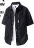 貓人短袖襯衫男夏季半袖翻領(lǐng)襯衣透氣涼感休閑男士上衣 扎染曜石黑 L 曬單實(shí)拍圖