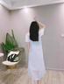 PMOG大碼2-300斤日系軟妹小清新顯瘦背帶裙夏胖mm學(xué)院風(fēng)連衣裙套裝女 上衣+背帶裙【套裝】 L 建議80-115斤 曬單實(shí)拍圖