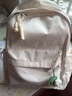 G.duck小黃鴨日系ins風(fēng)校園休閑純色書(shū)包女簡(jiǎn)約百搭輕便背包高中大學(xué)生 米白 加長(cháng)腿球球 曬單實(shí)拍圖