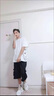 駱森馳（LUOSENCHI）短袖t恤男女士休閑套裝夏季新款潮流學(xué)生衣服男裝一套搭配兩件套5 白色兩件套 L 曬單實(shí)拍圖