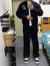 卡圖弛cleanfit冰絲垂感褲子夏季男百搭寬松直筒長(zhǎng)褲高級(jí)感闊腿休閑褲子 黑色 XL 曬單實(shí)拍圖