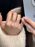 中國珠寶5G硬金足金爆閃愛心小方糖黃金戒指送老婆女友情人節(jié)禮物 愛心戒指約3.1g 曬單實(shí)拍圖