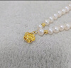 中國黃金（CHINA GOLD）玫瑰珍珠黃金項鏈女?huà)寢尶钭憬鸬鯄嬌斩Y物送女友老婆母親長(cháng)輩 足金玫瑰花珍珠項鏈+證書(shū)禮盒 曬單實(shí)拍圖