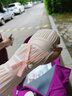2025夏季冰絲袖套女松緊防曬開車超薄款袖子手臂護臂手套冰套袖潮 珍珠蝴蝶結(jié)-【粉色】 曬單實拍圖