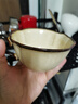 SUCCOHOMEWARE意式復(fù)古窯變咖啡杯碟套裝 中古風(fēng)氛圍感陶瓷馬克杯家用喝水杯子 焦糖色-木槿(一杯一碟) 曬單實(shí)拍圖