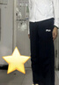 FILA 斐樂官方楊冪同款梭織長褲時(shí)尚簡約寬松休閑褲子女 椋鳥藍(lán)-DB M （165/66A/M） 曬單實(shí)拍圖