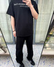 普戈斯彈力修身微喇黑色軟牛仔褲男款cleanfit美式高街長褲直筒休閑褲子 黑色 XL 曬單實拍圖