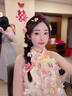 現寶蓮新娘晨袍掛脖大碼訂結婚晚禮服敬酒服小眾立體花朵連衣裙 花色 S 曬單實(shí)拍圖