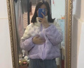 美力城短款羽絨服女裝新款鵝絨加厚時(shí)尚漸變短外套暖天鵝 香芋紫 S 曬單實(shí)拍圖