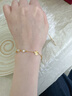 中國(guó)黃金（CHINA GOLD）黃金手鏈足金四葉草深海母貝和田玉手鏈生日禮物送女友老婆媽媽 深海母貝四葉草手鏈+玫瑰禮盒 曬單實(shí)拍圖