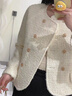 羅蒙（ROMON）女士短款毛呢外套女2025新款春秋冬款高級感小個子高端洋氣小香風(fēng) 白色 M  【建議86-105斤】 曬單實拍圖