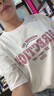 真維斯（JEANSWEST）2025年夏季純棉短袖t恤女休閑百搭半袖上衣小清新寬松時(shí)尚打底衫 白色 方向 L 曬單實(shí)拍圖