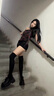 CAMILA KSENIA厚底樂(lè)福鞋女款2025新款春夏女鞋小皮鞋單鞋松糕鞋子 啞光黑 37 曬單實(shí)拍圖