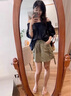 樂雅秀美式速干工裝半身裙女夏季辣妹抽繩松緊腰a字短裙防走光包臀褲裙 主圖款 XL 建議110-125斤 曬單實(shí)拍圖