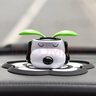 爾山集創(chuàng)意汽車擺件車內(nèi)飾品車載太陽能搖擺太陽花搖頭擺件車上裝飾用品 車載擺件【小狗+茶花墊】 曬單實拍圖