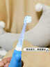 百刷寶貝（brush-baby）寶寶電動(dòng)牙刷0-3歲軟毛防水聲波震動(dòng)兒童嬰兒牙刷小月齡1歲2歲3歲 青色款【1年質(zhì)?！?主機+2刷頭 曬單實(shí)拍圖