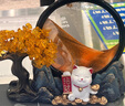 歐梵普（oufanpu）招財貓 擺件喬遷之喜搬家開(kāi)業(yè)禮物送朋友店鋪客廳辦公室前臺裝飾 招財貓擺件-青色-日出金山禮盒裝 新居客廳玄關(guān)高檔禮品 曬單實(shí)拍圖