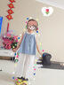 G.DUCKKIDS小黃鴨童裝女童夏裝假兩件無袖套裝兒童韓系背心女孩夏天闊腿褲 藍(lán)色 【實體專柜 商場品質(zhì)】 110 (建議98-105cm 3-4周歲） 曬單實拍圖