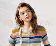 科蒙博卡2025早秋萊賽爾條紋針織衫女圓領(lǐng)休閑開(kāi)衫長(cháng)袖薄上衣 奶茶色 L 曬單實(shí)拍圖