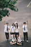 白襯衫女夏短袖jk制服套裝高中生初中生畢業(yè)服班服校服日系學(xué)院風(fēng) 女白短袖（刺繡)+黑中裙+細(xì)交叉 M 曬單實(shí)拍圖