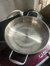 卡洛樂(lè )電磁爐加厚不銹鋼湯鍋雙耳平底干鍋商用韓式火鍋小龍蝦海鮮鍋 30cm 銀色一  平底鍋 容量約 曬單實(shí)拍圖