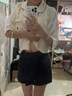 VEOX復(fù)古美式辣妹牛仔短褲女2025夏季新款高腰寬松顯瘦遮胯設(shè)計(jì)感裙褲 黑灰色 M 曬單實(shí)拍圖
